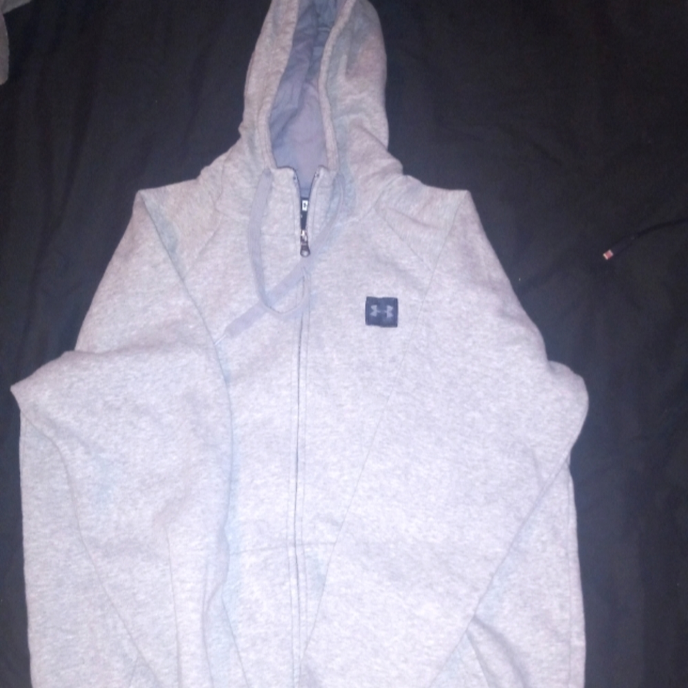 MENS UNDER ARMOUR SIZE MEDIUM GREY ZIP UP JACKET